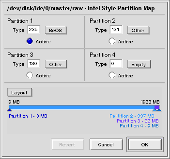 A 1Gb IDE drive partitioned for Linux with Drive Setup